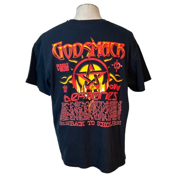 2001 Godsmack Back To School Tour T-Shirt Deftones Size XL Cut Tag Rock Band Tee - Picture 4 of 7